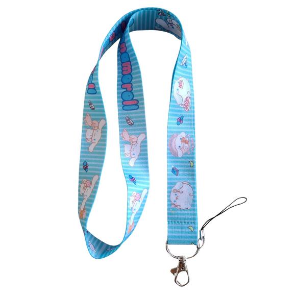 Anime Sanrio Hello Kitty Cinnamonroll Neck Strap Blue Fabric One Size Lanyard - Picture 4 of 6